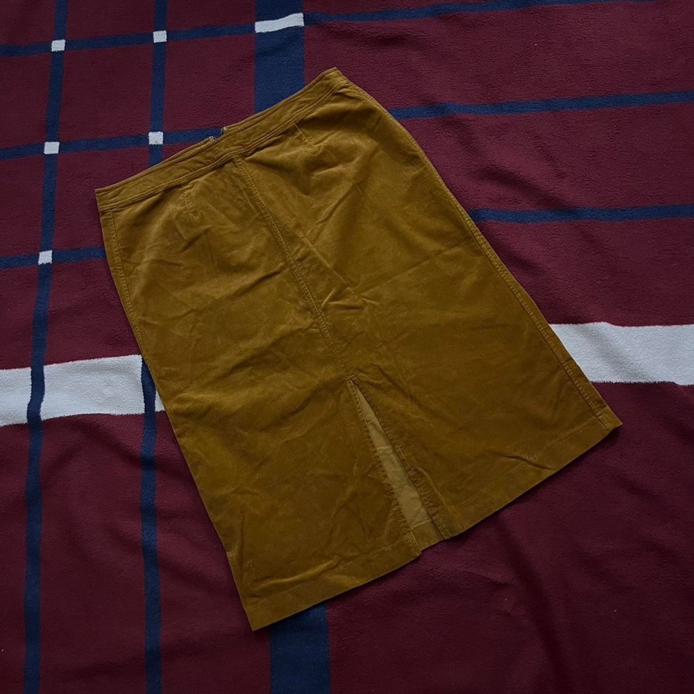 Chadwicks Velour Corduroy tan midi skirt modest boho preppy Cottagecore Granola